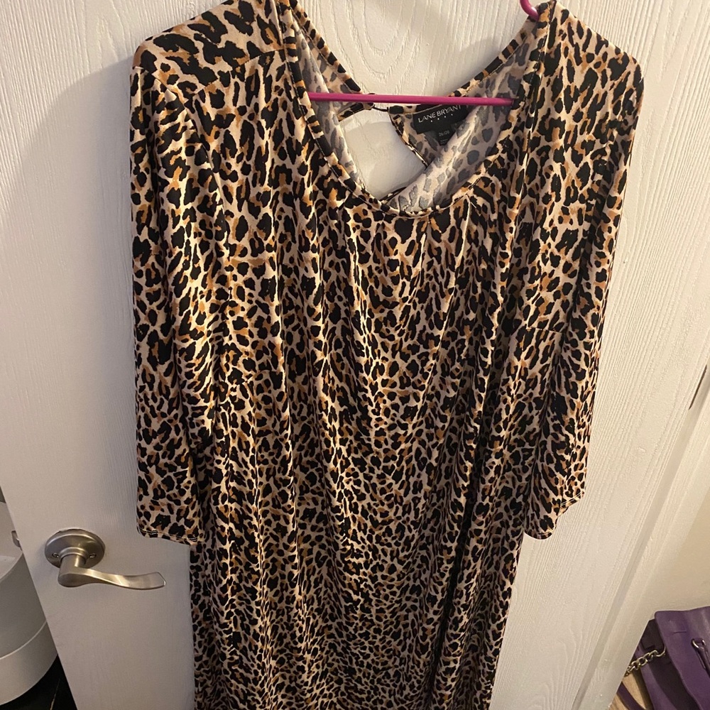 Lane Bryant 3/4 sleeve leopard dress